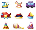 Fine children toys set vector11